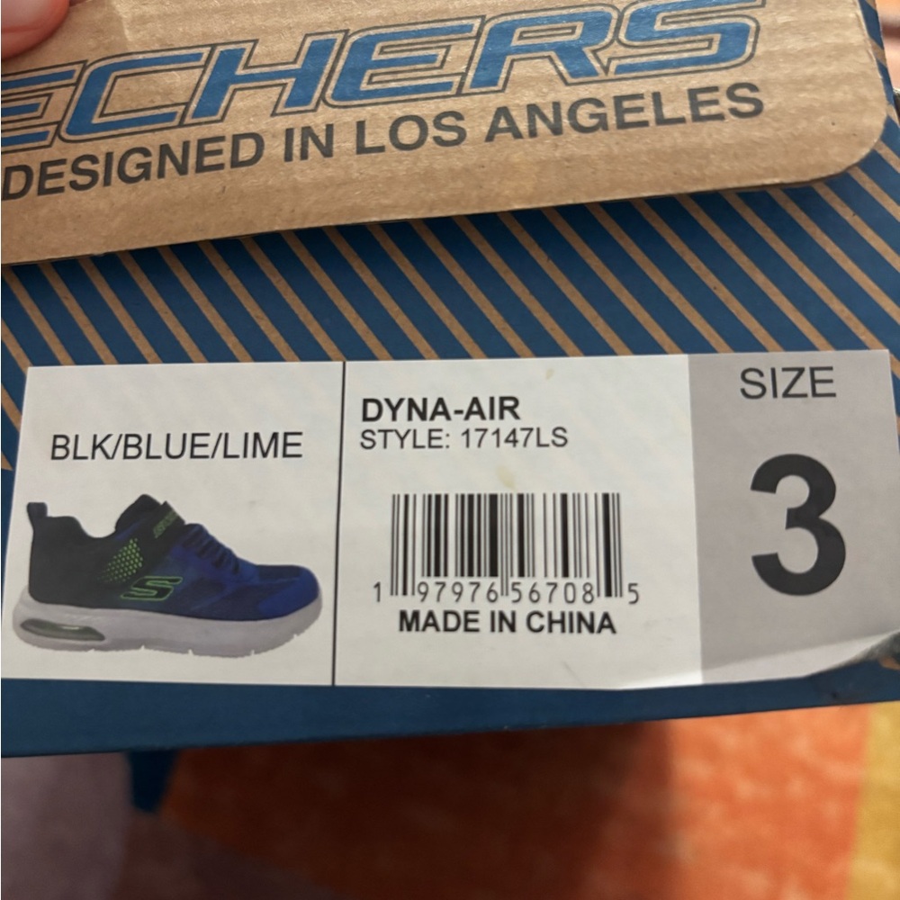 Skechers Vibrant Blue and Black Sneakers - Picture 6 of 8